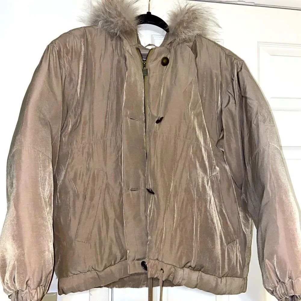 Down feather Hooded winter jacket size meduim